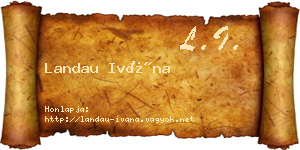 Landau Ivána névjegykártya